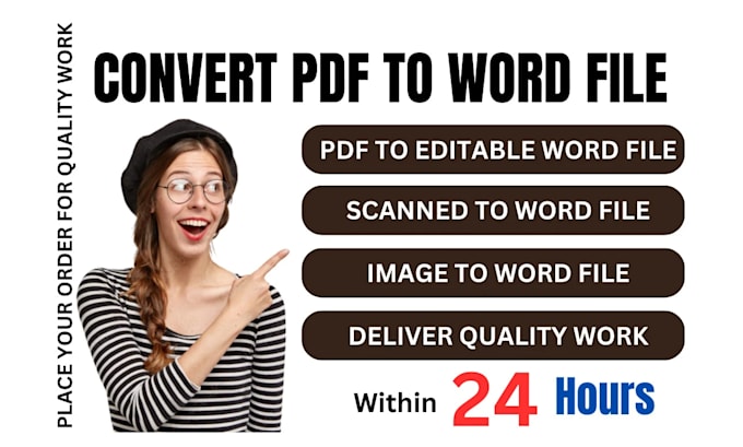 Help you convert pdf to word editable file and i will do fast typing job