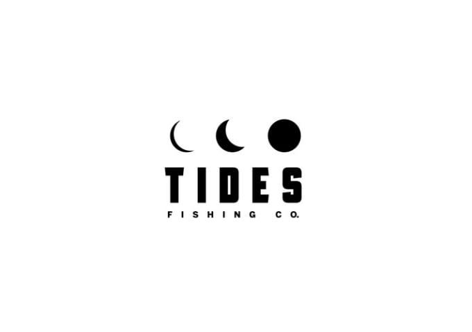 design acknowledged and trusted tides fishing company logo