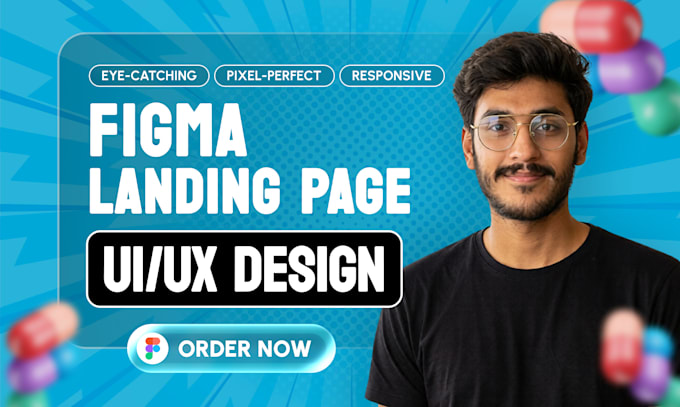 do figma landing page, website ui ux design or figma design