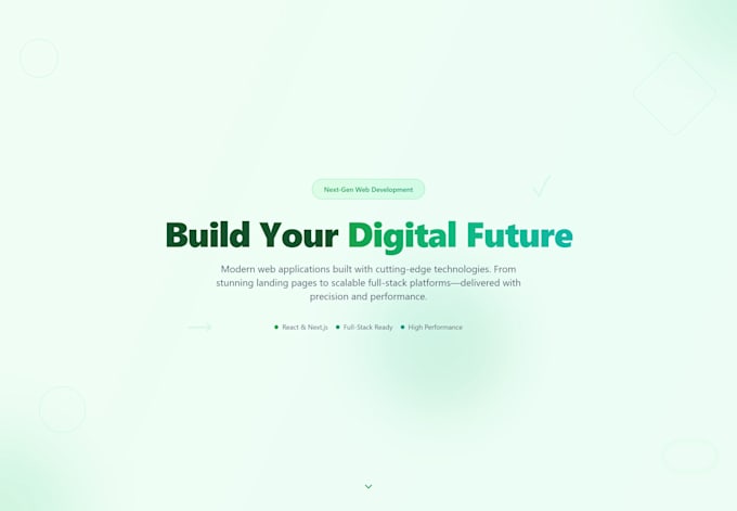 do website development, build website with react, next js as full stack web dev