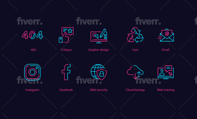 Make a custom icon pack for you by Murtezakhan | Fiverr