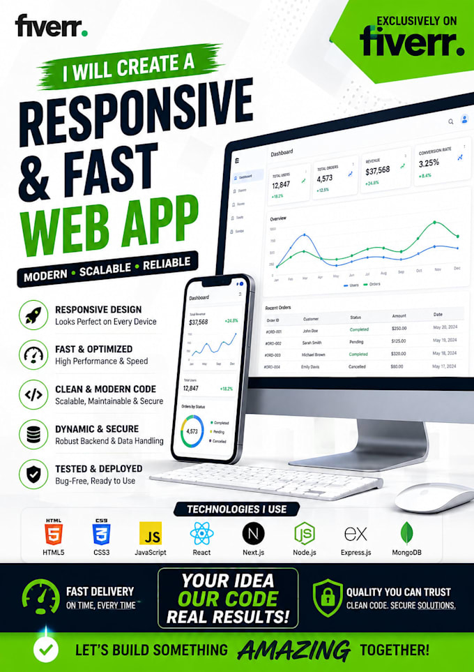 create a responsive and fast web app