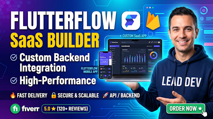 build a high performance flutterflow saas with custom backend integration