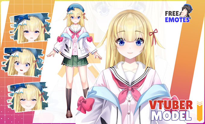 design and rig live2d vtuber model anime style in high quality