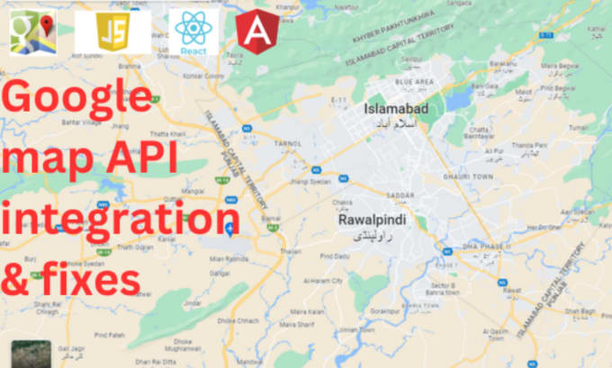 Integrate and fix google map api using js, angular, or react by ...