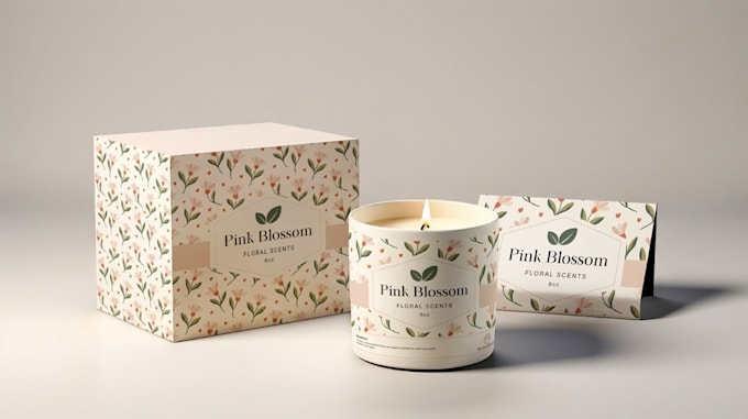 do label and box design for candle, perfume, skincare