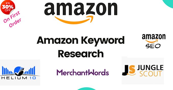 find amazon keywords and search term via helium10, jungle scout and merchantword