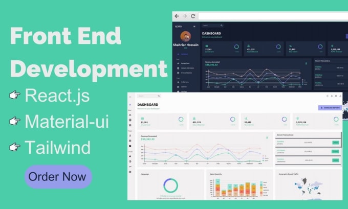 Build front end solutions with react, material ui, and tailwind css by ...