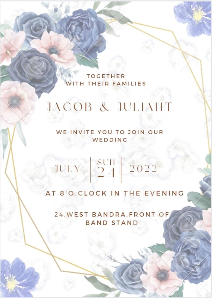 Design a pro wedding cards, birthday, save the dates card by