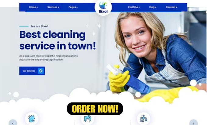 Technology Clean Website Setup professional cleaning website, office cleaning and business ...
