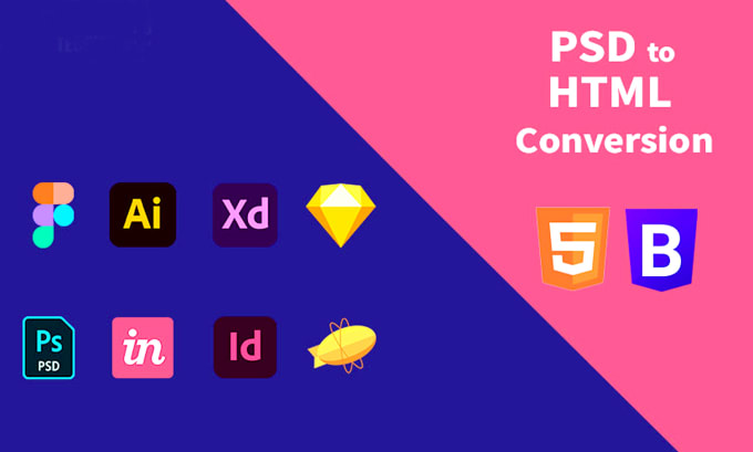 Convert psd to html, figma to html, xd to html css responsive bootstrap ...