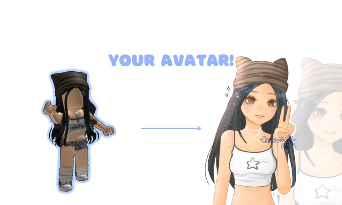 Draw your roblox avatar in anime style by Kaiwahsart | Fiverr