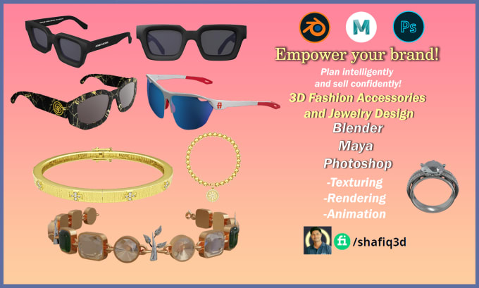 Create 3d jewelry and 3d fashion accessories design for you