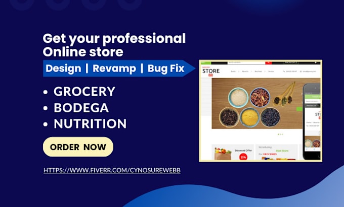 design highly profitable grocery store supermarket bodega store website