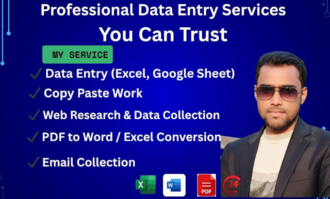 do fast data entry copy paste web research and excel tasks