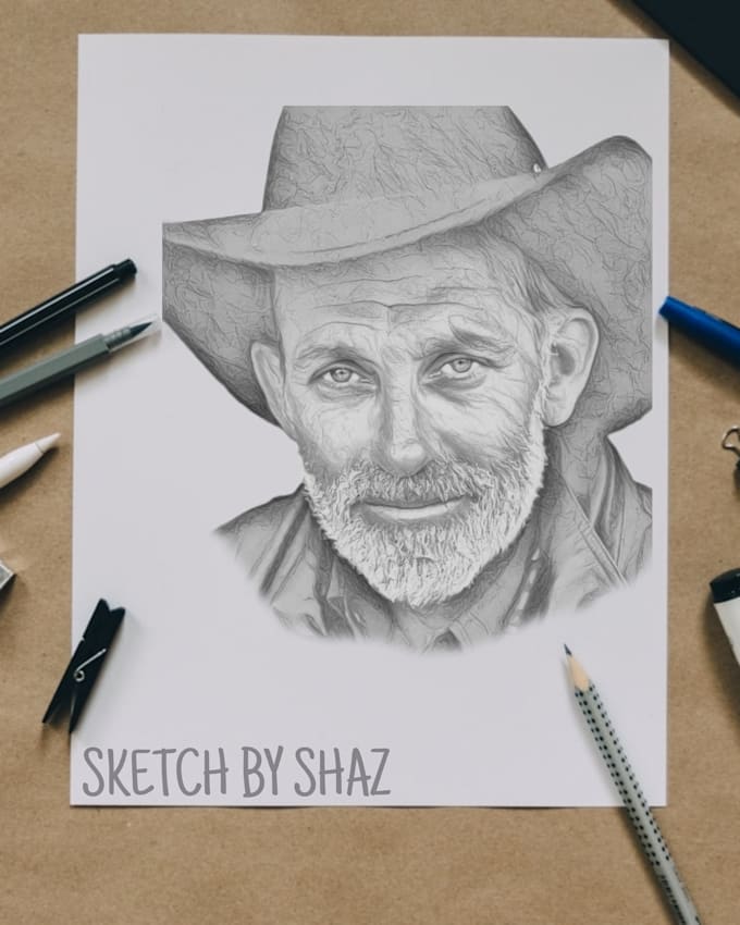 draw digital pencil sketch for you