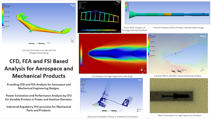 provide assistance with cfd and fea analysis of aerospace and mechanical product