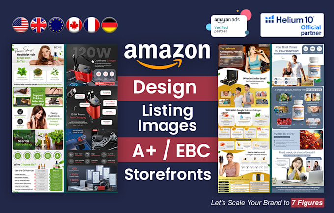 design amazon listing images, ebc, a plus content, and storefronts