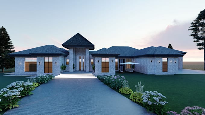 render exterior home design 3d front elevation house rendering