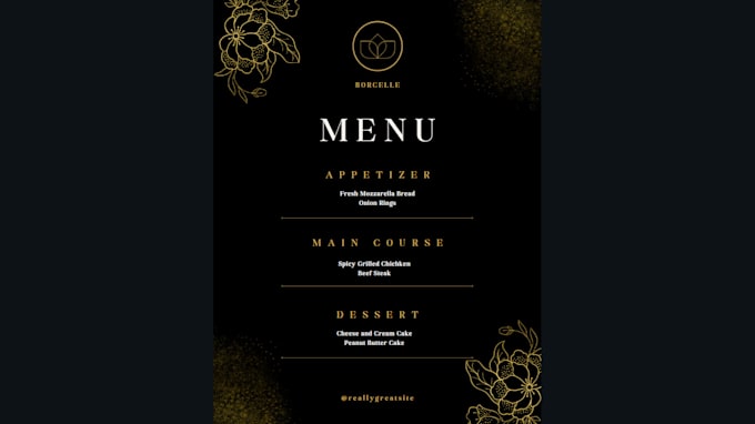 Design a menu for you by Arnavsukhija21 | Fiverr