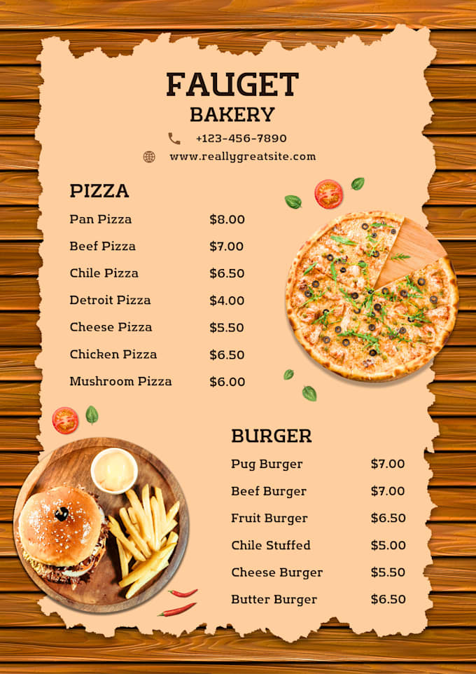 Do menu design for your restaurants by Devikrishna1 | Fiverr