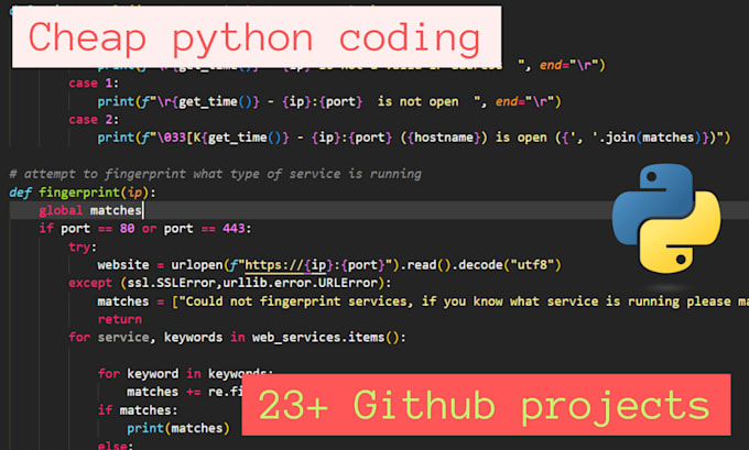 Develop and maintain a python program for you by Giddygaming | Fiverr