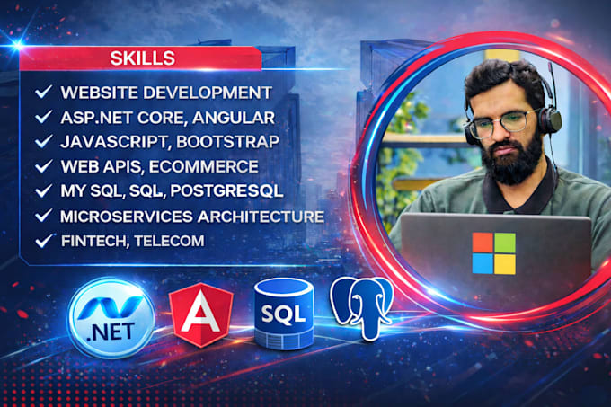 develop scalable web apps using asp dot net core and angular or react