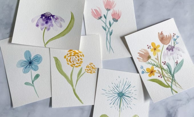 Easy and Quick Floral Watercolor Cards