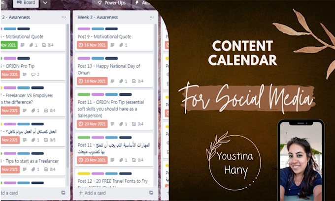 create a customized social media content calendar starting at 5 dollars only