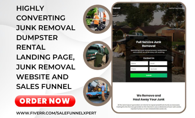 Do junk removal landing page dumpster rental website junk removal sales