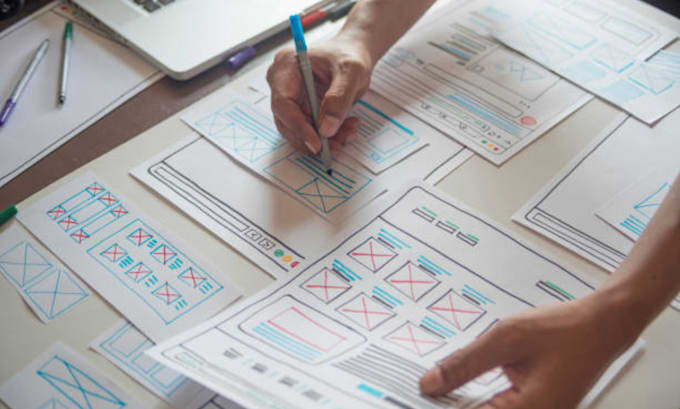 design UI UX prototype wireframe for websites and mobile app