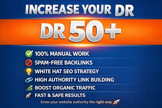 increase DR 50 plus in 15 days for top rank your website