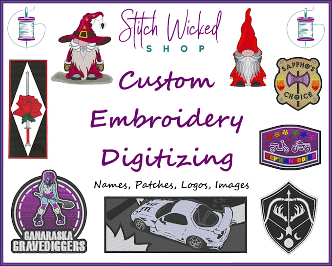 Create custom embroidery designs for you that have been manually
