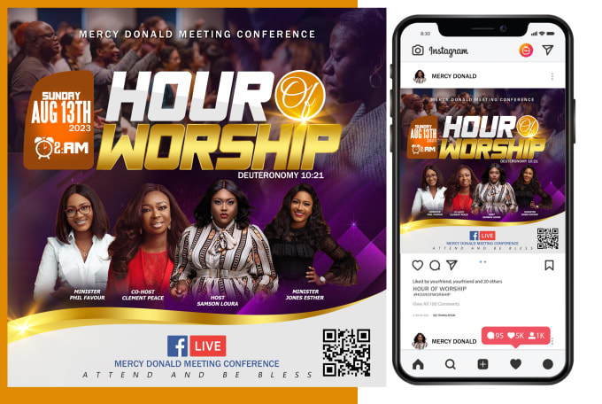 create an outstanding church event flyer design in 6 hours