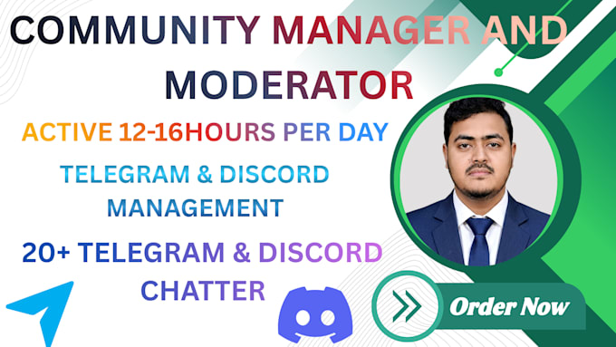 be your crypto telegram and discord moderator with 20 chatters