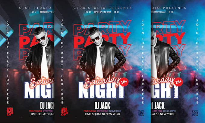 design flyer for party, event, club, marketing, music, birthday, postcard
