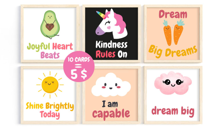 design kids affirmation cards