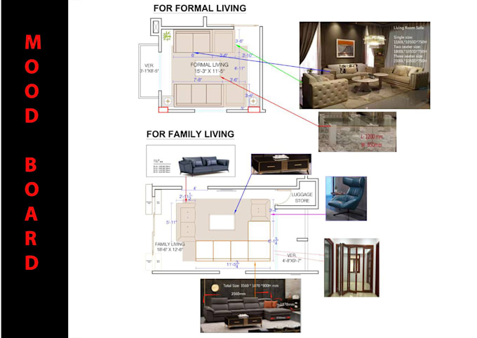 create interior design with mood board