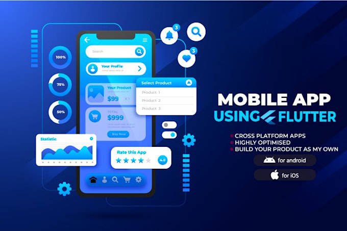 Develop custom ios and android flutter app with responsive ui by ...