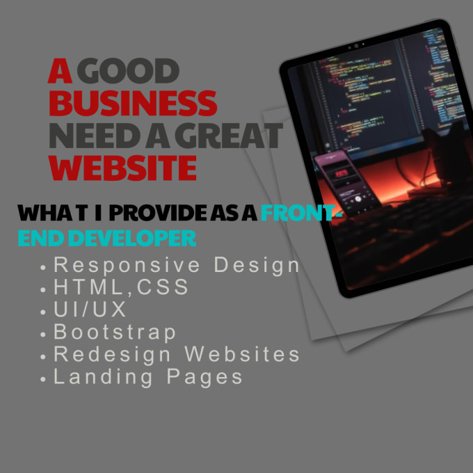 Do front end web development in html css bootstrap by Gazeen_amir | Fiverr