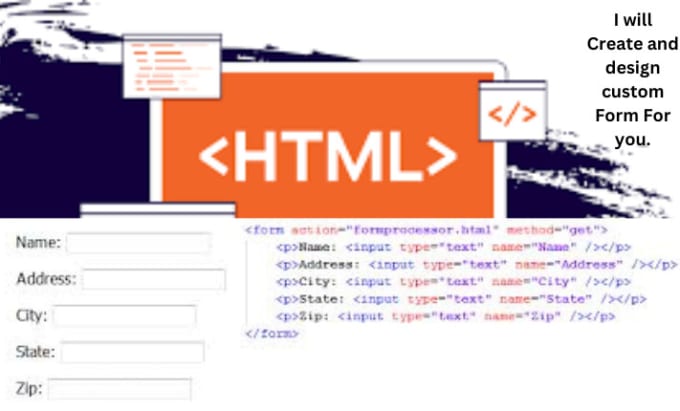 Create, fix and design any type of custom form using html, css by ...