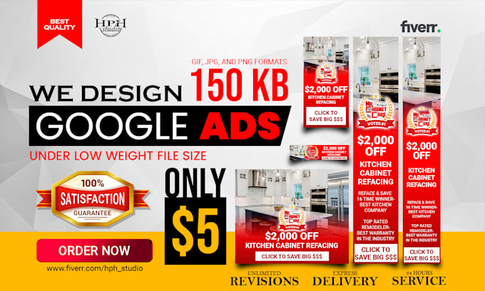 design awesome website banners, banner ads, google ads