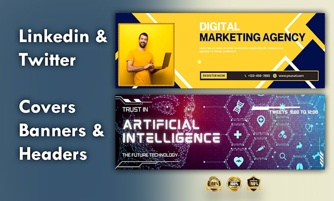 do linkedin, twitter cover, banner and header
