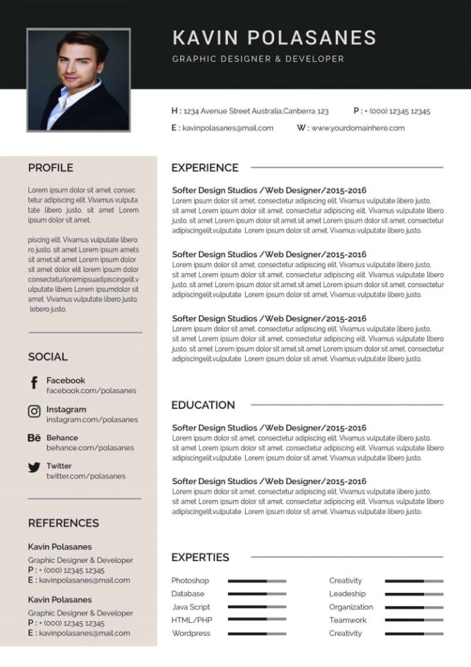 Create resume template for your convenience by Saidrano Fiverr Create resume template for your convenience by Saidrano Fiverr