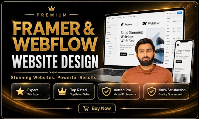 design or develop modern framer or webflow website or do figma to framer