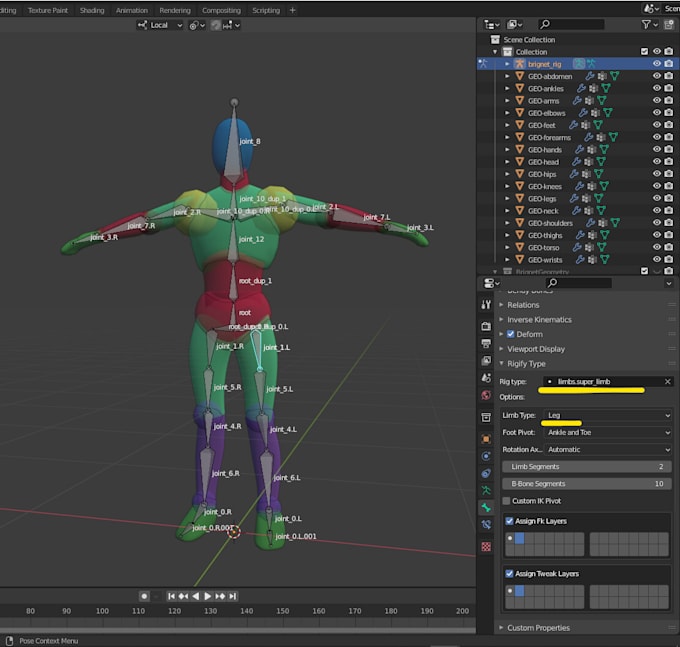 Rig and animate 3d character or avator for animation and gaming in ...