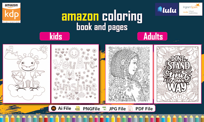create coloring pages kids and adults coloring book for kdp