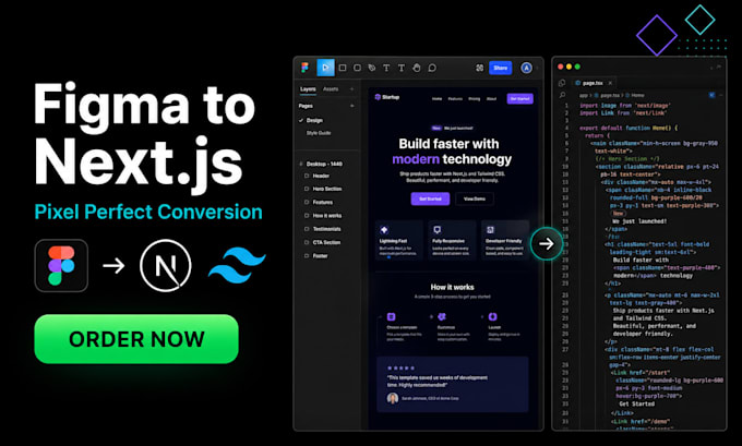 convert figma design to pixel perfect nextjs landing page