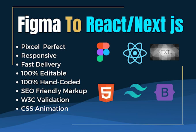 Convert figma to react or figma to html or next js or tailwind or ...