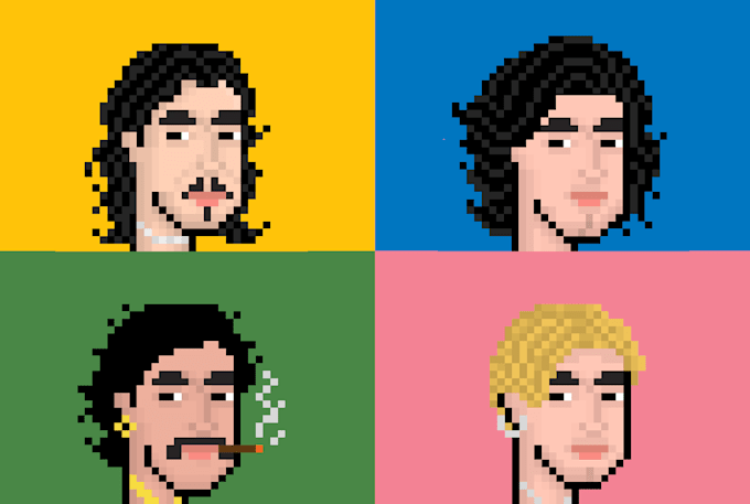 create pixel art portrait or avatar with my style